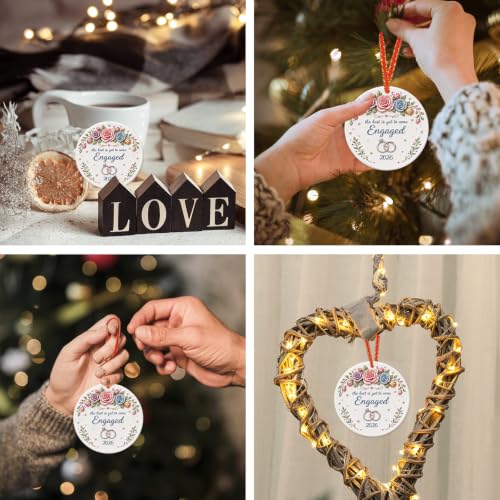 Engagement Gift Ornament for Couples Double Sided Ceramic 2026 Keepsake