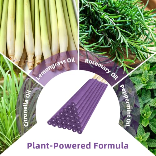 Purple 30 Pack Extra Thick Citronella Mosquito Incense Sticks Outdoor Use Safe & Long-Lasting