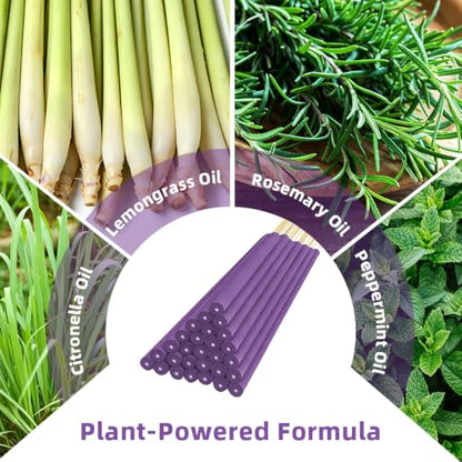 Purple 30 Pack Extra Thick Citronella Mosquito Incense Sticks Outdoor Use Safe & Long-Lasting