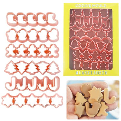 Mini Halloween Ghost Cookie Cutters Set - 6 Styles, 1 Inch Plastic Biscuit Molds for Cookies and Treats Christmas