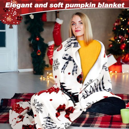 FuWeave Christmas Flannel Throw Blanket 50 x 60 Inches Buffalo Plaid