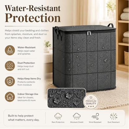 Extra Large Foldable Storage Bag with Reinforced Handles - 180L Capacity, 2 Pack - Moving & Organizing