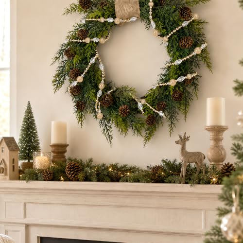 Golden 2-Pack 20ft Christmas Bead Garland for Holiday Decor