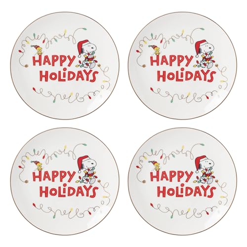 Lenox Snoopy Christmas Porcelain 12-Piece Dessert Set for 4