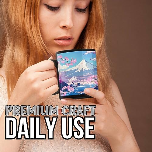 Heat Sensitive Magic Coffee Mug 12oz - Japanese Gifts for Women Men, Cute & Durable