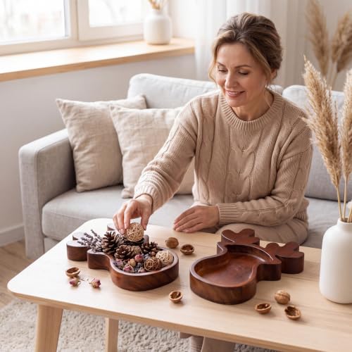 Elk Wooden Bowl Tray - Christmas Decor & Serving Platter - 8oz Capacity