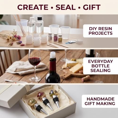 Silicone Mold 8Pcs for Crystal Epoxy Wine Bottle Stopper Craft Reusable