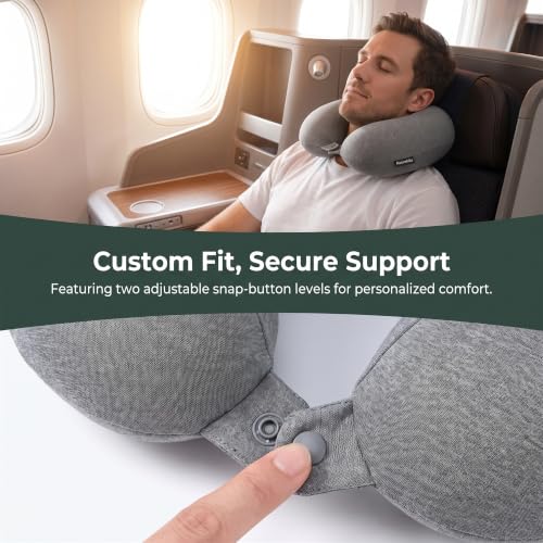 Ultralight Inflatable Travel Neck Pillow for Neck Support - Grey