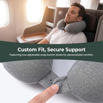 Ultralight Inflatable Travel Neck Pillow for Neck Support - Grey