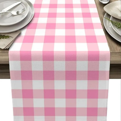 Pink Buffalo Plaid Table Runner - Light Pink, 13x72 Inch, Seasonal Valentine's Day & Spring Decor