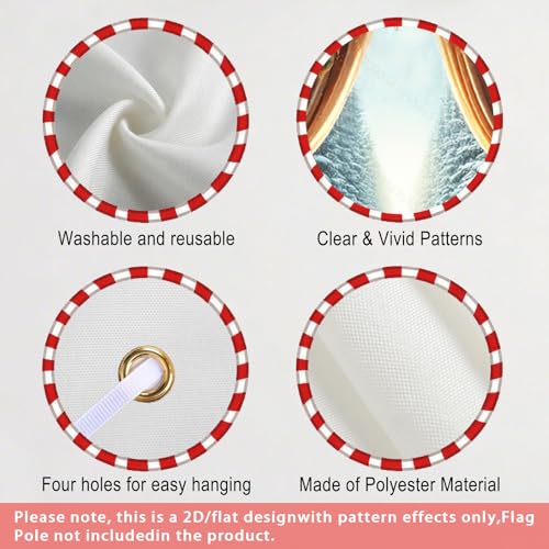 Nuxovilar Snowy Arch Christmas Door Cover Banner 35x71 Inches - Holiday Decor - Variation BB00068