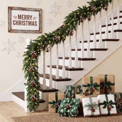 Vintage Rusty Metal Christmas Bells Kit with Stars & Twine - 82 Pieces