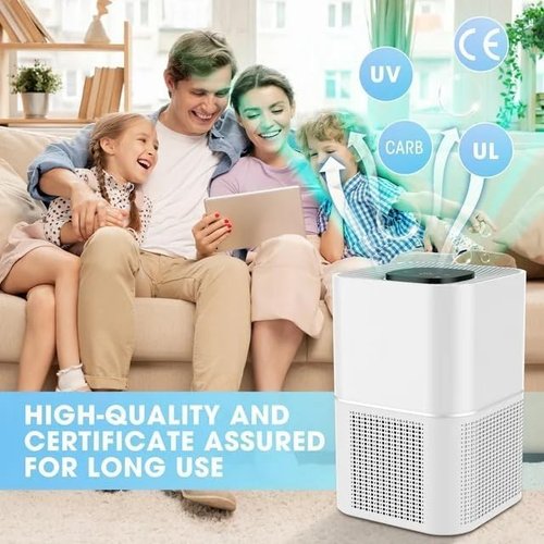 Epsilon Air Purifier for Home | H13 HEPA Filter Large Rooms up to 1100 Sq.ft | 360˚Purification | 3-in-1 Air Cleaner with 30dB Sleep Mode Removes 99.97% of Pollutants Cleans Dust, Odor, Pet Dander
