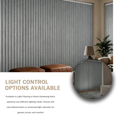 Vertical Blind Replacement Slats Blackout Grey 3.5x82.5 in 25 Pack
