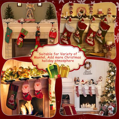 Heavy Duty Metal Christmas Stocking Holders - Black, Pack of 4