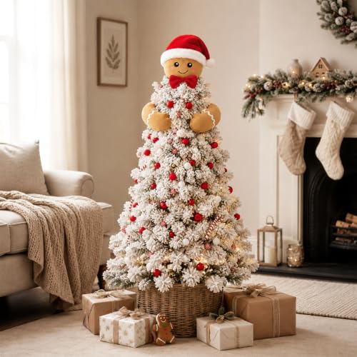 Gingerbread Christmas Tree Topper Plush 3-Piece Set Holiday Decor