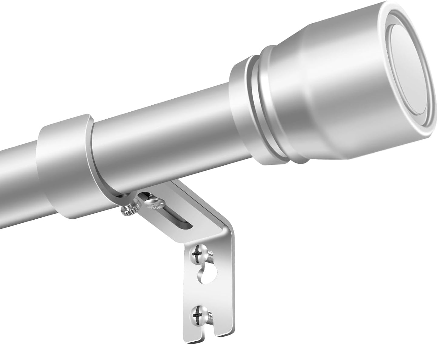 Silver Curtain Rod by [Brand Name] - Heavy Duty Adjustable 30-60 Inch Telescopic Rod | Fits 30 to 56 Inch Windows
