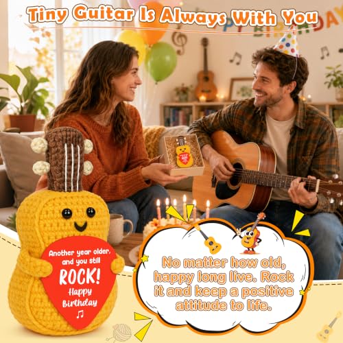 Funny Birthday Gift for Men Women Music Lover Crochet Guitar with Card - Variation of THIS listing