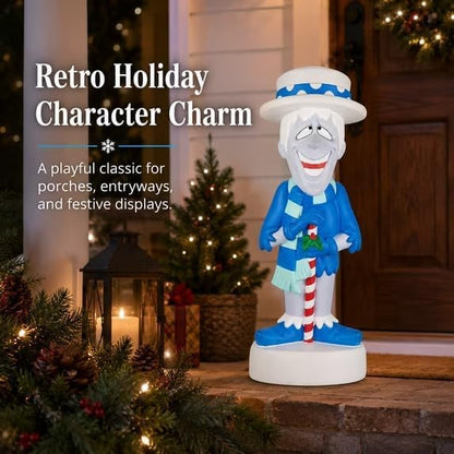 Blue Snow Miser Christmas Decor with LED Lights, Outdoor Blow Mold Figure