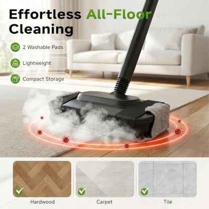 Steam Cleaner & Steam Mop Plus 1500W with Movable Base & Black White Variation