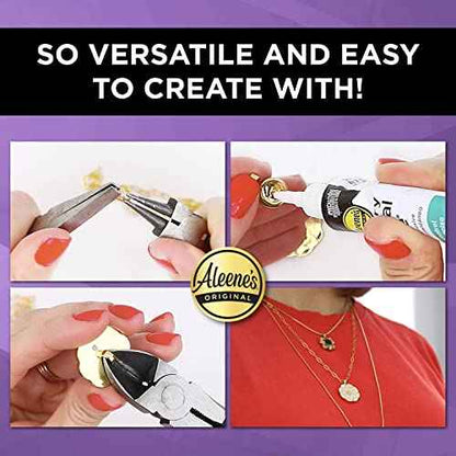 Aleene's 21709 Jewelry & Metal Glue, 0.7 oz - Instant Adhesive, Permanent Bond, Waterproof, Dries Clear, Ideal for Repairs