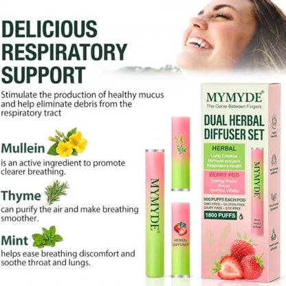 Mullein Mint Fragrance Stick - Natural Thyme Scent for Relaxation - Green - 1200 Uses
