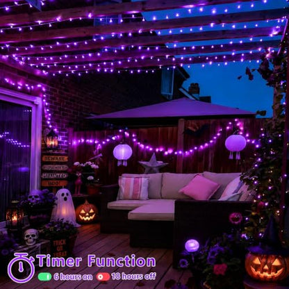 Halloween String Lights Purple 165ft 500 LED - Outdoor Indoor Decor - Variation of Purple / 500 LED