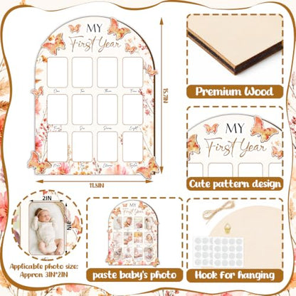 Fall Baby First Year Milestone Photo Board - 12 Months Memory Display
