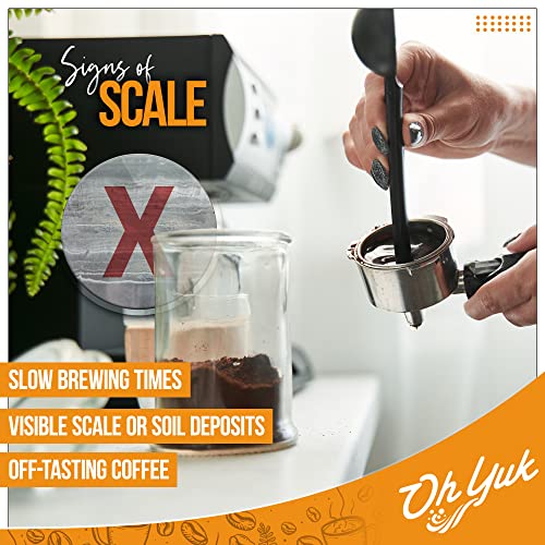 Oh Yuk Coffee Machine Descaler - Cleaning and Descaling Solution Universally Compatible for All Brands and Machine Types: Breville, Delonghi, Nespresso, Keurig - 16 oz