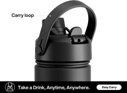 POWCAN 26 oz Insulated Water Bottle - 2-in-1 Straw & Spout Lid, Leak-Proof, Fits Car Cup Holder
