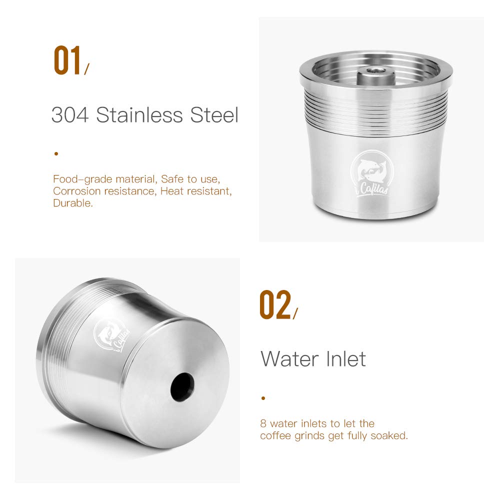 MG Coffee Stainless Steel Refillable Coffee Pods Metal Crema Reusable Capsules Permanent Coffee Pod Holder Compatible for X7.1 X8 X9 Y3 Y 1.1 Y5 Series Original Line Machines (silver capsule/Tamper)