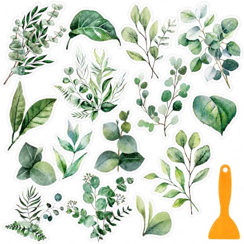 15 Pcs Eucalyptus Non Slip Shower Floor Stickers Bathtub Anti-Slip Decals
