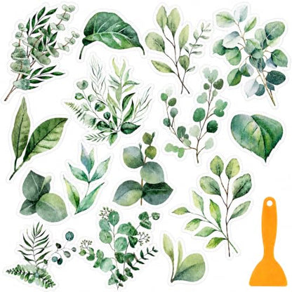 15 Pcs Eucalyptus Non Slip Shower Floor Stickers Bathtub Anti-Slip Decals