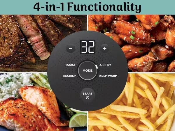 Ninja Crispi 4-in-1 Glass Air Fryer - Non-Toxic 4QT | Max Crisp, Bake, Recrisp | Cyberspace Gray