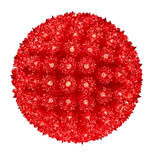 150-Light Red Starlight Sphere Ornament with 10-Inch Diameter - Extra Large Holiday Decoration with Hanging Cord