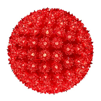 150-Light Red Starlight Sphere Ornament with 10-Inch Diameter - Extra Large Holiday Decoration with Hanging Cord