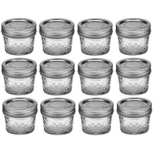 Ball Mason 4oz Quilted Jelly Jars with Lids and Bands, Set of 12