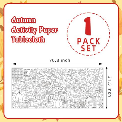Fall Coloring Poster/Table Cover - 71 x 31.5 Inches Fall