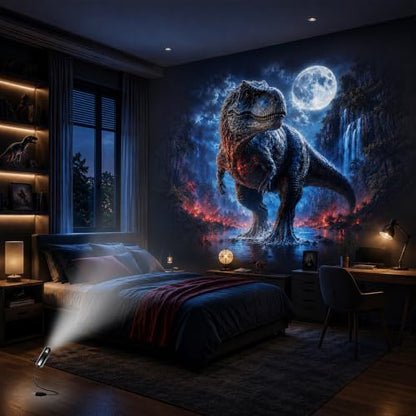 Jurassic Dinosaur Night Light Projector with 8 Themes - Ambient Wall & Ceiling Decor