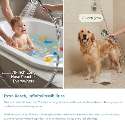 Filtered Handheld Shower Head with High Pressure & Gray Finish
