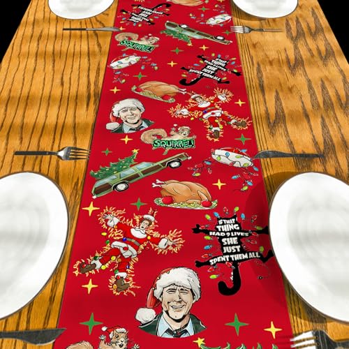 Christmas Table Runner 13x72 Inch Red Holiday Decor for Home & Party