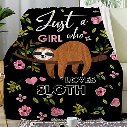 Sloth Blanket Ultra Soft Cozy Flannel Sloth Throw Blanket for Women Girls Adults Gifts 80"x60"