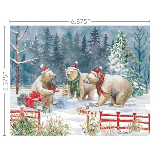 Bear-Y Merry Christmas Card Set - Boxed Holiday Greeting Cards by Tim Coffey