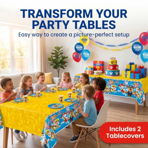 Paw Patrol Tablecloth 2-Pack - Birthday Party Decorations for Kids