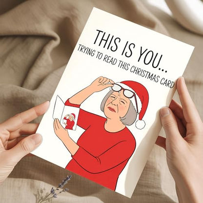 Funny Sarcastic Christmas Card Read This XS38 - Adults Humor Holiday Greeting