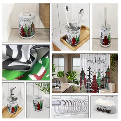 Christmas Bathroom Accessories Set with Shower Caddy - Complete 24-Piece Holiday Decor