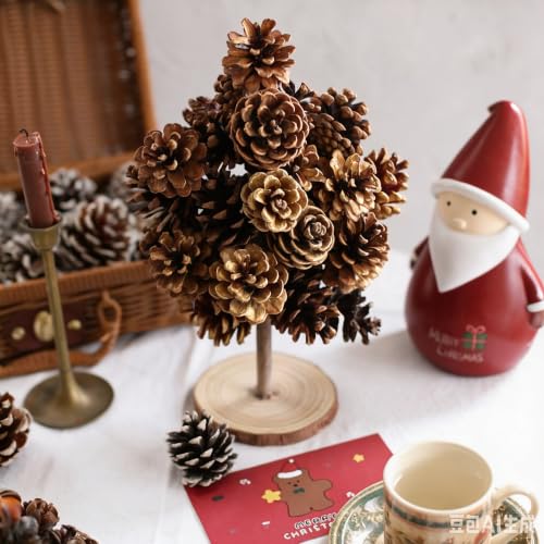 Natural Pine Cones Bulk Set - Rustic 2.3 Inch Decorations for Holiday & Fall