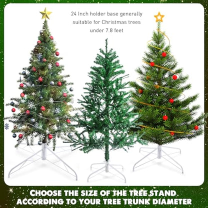 Metal Christmas Tree Stand White 24 Inch for Artificial Trees - Adjustable, Sturdy