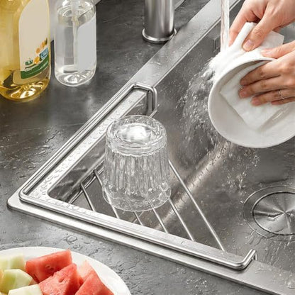 Corner Stainless Steel Dish Drying Rack for Kitchen Counter - 1pcs