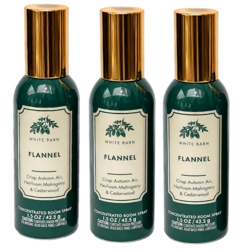 Bath & Body Works Concentrated Room Spray Flannel 1.5 oz Pack of 3 - Varies Packaging